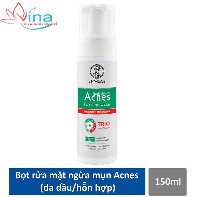 DUNG DỊCH TẠO BỌT NGĂN NGỪA MỤN ACNES FOAMING WASH TRIO ACTIVE 150ML