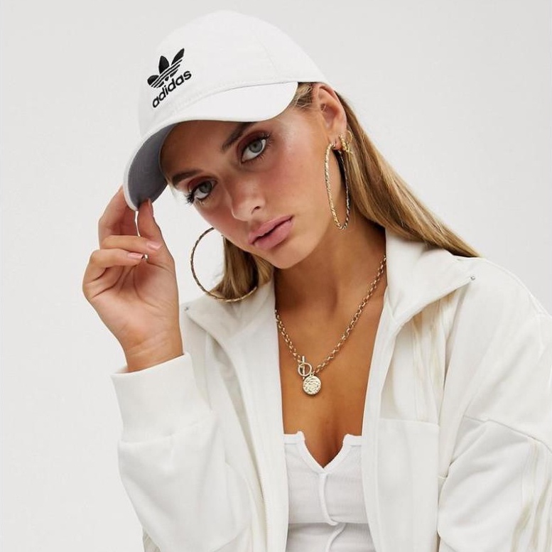 Mũ Nón Adidas Trefoil Baseball White Cap Full Tag Code