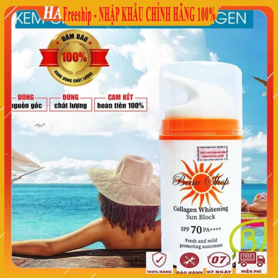 [ BÁN LỖ XIN ĐÁNH GIÁ - FreeShip ] Kem chống nắng cho da dầu, da mụn bổ sung collagen/Kem chống nắng tốt beau shop