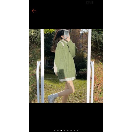 Áo len nữ phom rộng sweater cổ tròn dài tay