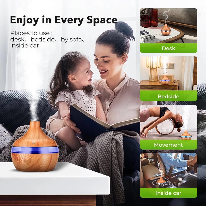 Máy Xông Tinh Dầu Phun Sương Cao Cấp 300ml Aroma Toả Hương Thơm Ngát