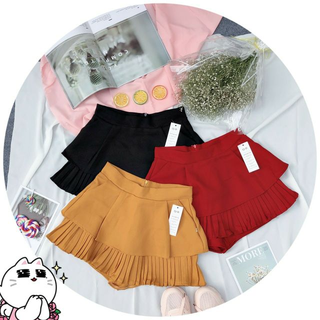 Chân váy dập ly tầng cao cấp may kèm quần trong | BigBuy360 - bigbuy360.vn