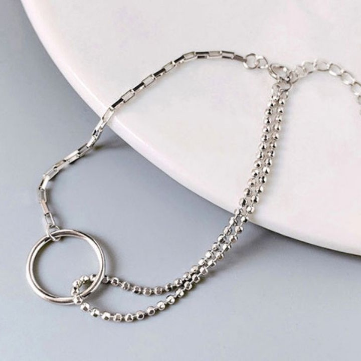 Vòng tay mạ bạc 925 cao cấp chính hãng phong cách Hàn Quốc trang sức bạc CINLA VT025