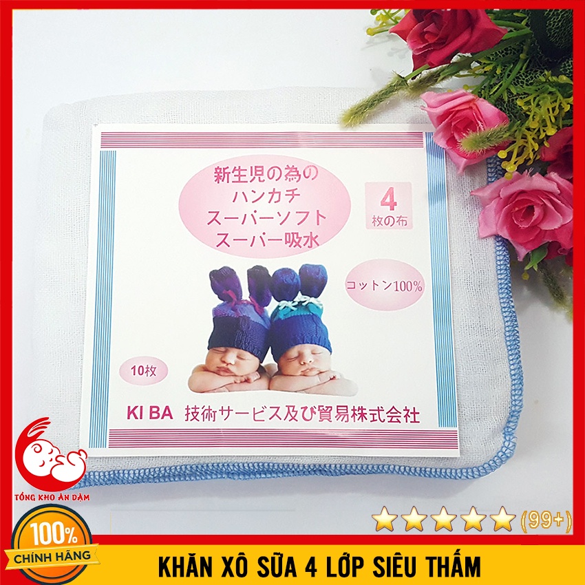 Khăn Sữa Xô 4 Lớp Siêu Thấm Cho Bé