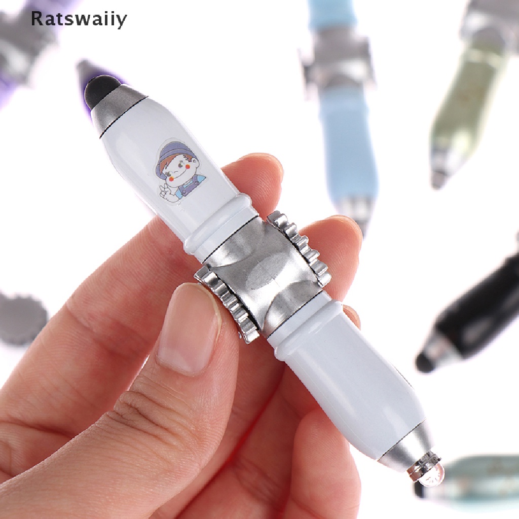 Bút xoay thiết kế kiểu con quay đồ chơi có đèn led phát sáng vui nhộn đa chức năng