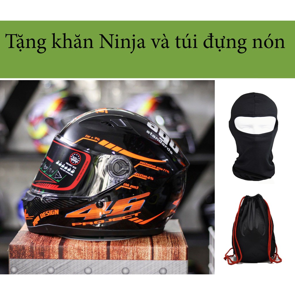 Nón Fullface AGU tem cam 46 hàng chính hãng 100%