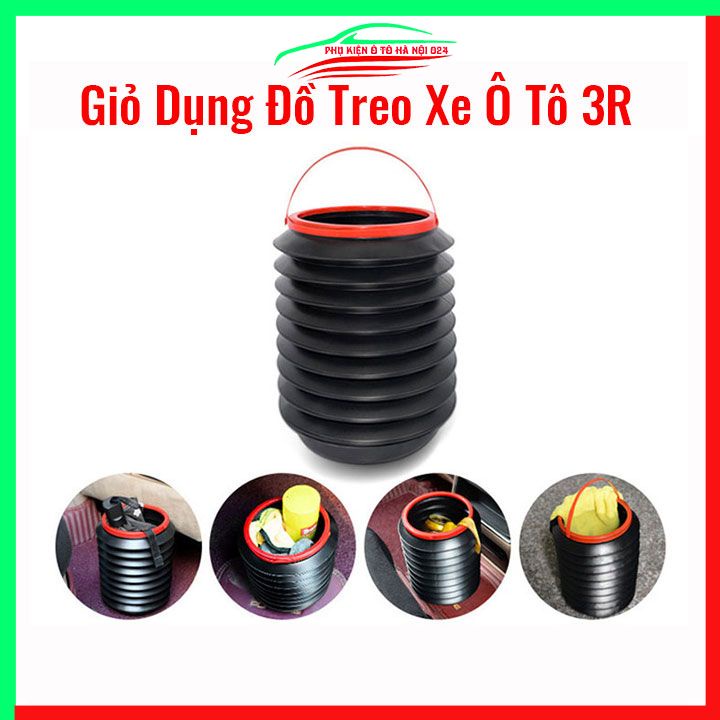 Giỏ gấp gọn đa năng có quai xách đựng đồ, đựng rác, đựng nước