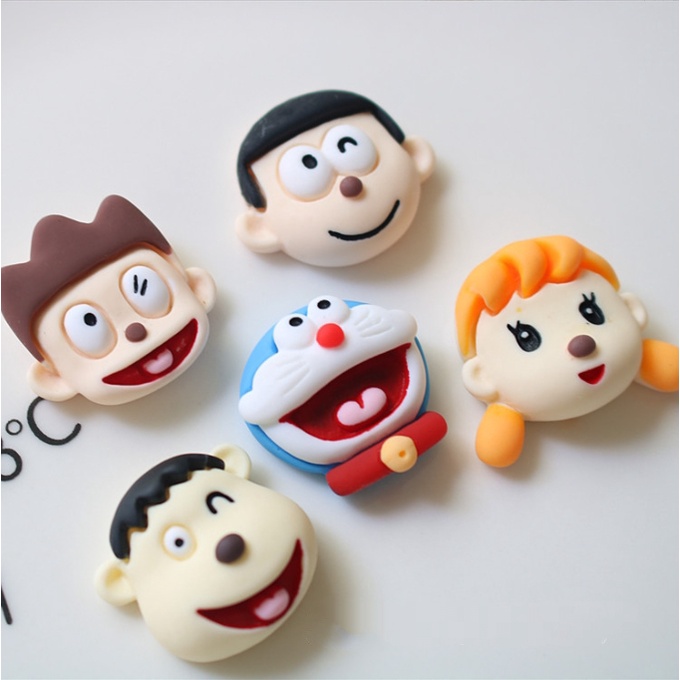 Charm slime nhân vật Nobita, Xuka, Chaien, Xeko, Doraemon trang trí kẹp tóc, dán Jibbitz, vỏ ốp điện thoại, DIY