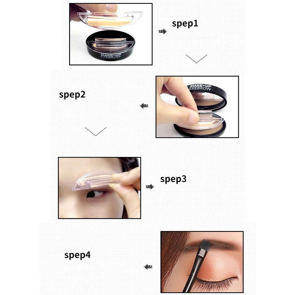 Bột in chân mày Bioaqua Make Up Eye Brown ( 2 khuôn + Phấn mày + Cọ)