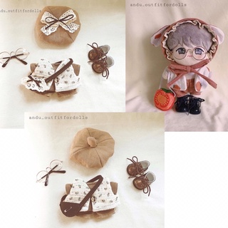"Có Sẵn"Outfit cho Doll 15 20cm/ Labubu17cm (set hoa nâu) (SET TOMATO) ( Set Vàng Autumn)