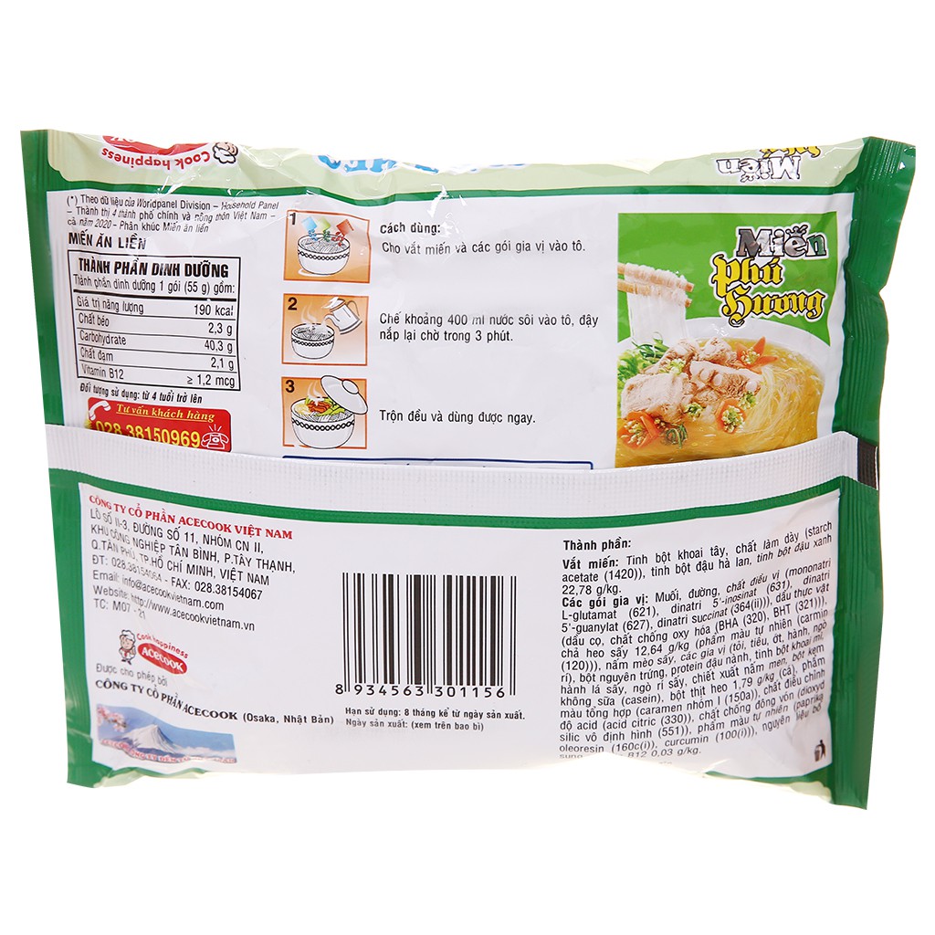 Miến Phú Hương sườn heo 55g