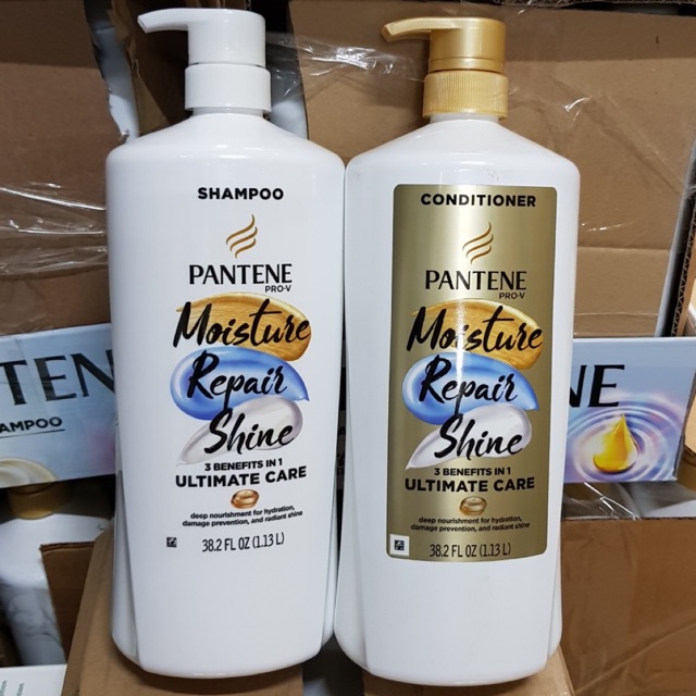 🛍🛍DẦU GỘI + XẢ PANTENE DÀNH CHO TÓC KHÔ XƠ (1,13L) - Moisture Repair shine pantene 1,13 lít