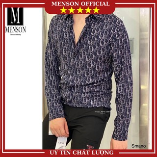 ⭐️SIÊU PHẨM⭐️Áo Sơ Mi Nam Dài Tay Hàng Hiệu Chất Mát Mùa Hè - Áo Sơ Mi Nam dài tay In chữ cao cấp MENSON M6025