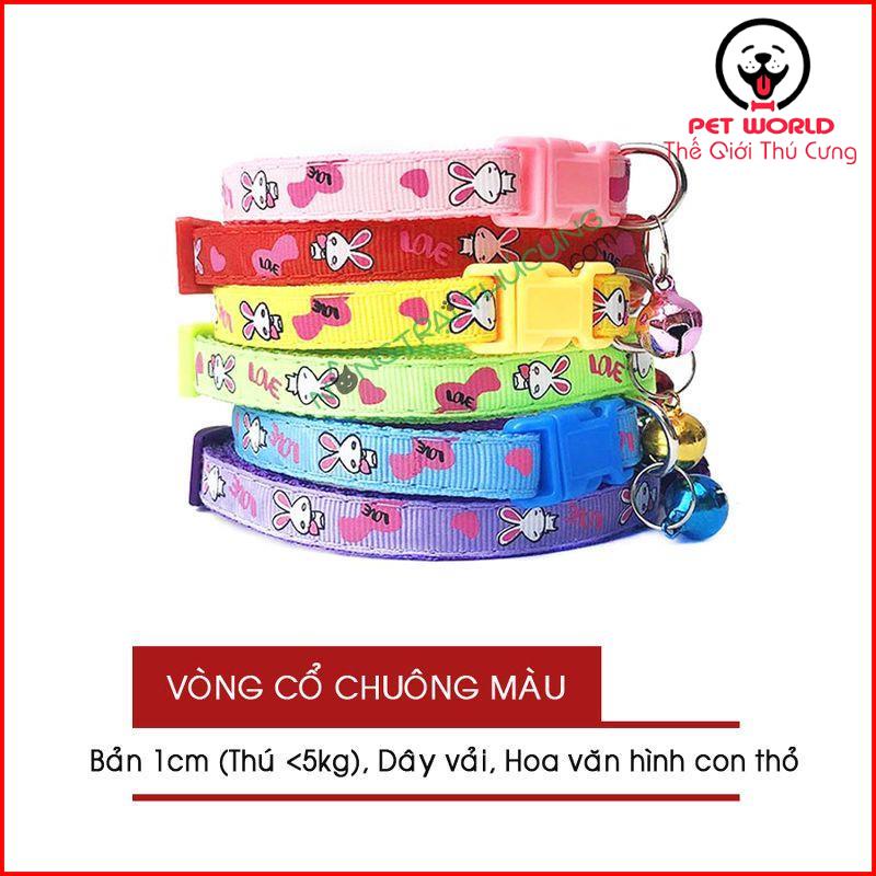 Vòng cổ vải hai lớp cho Chó Mèo có chuông