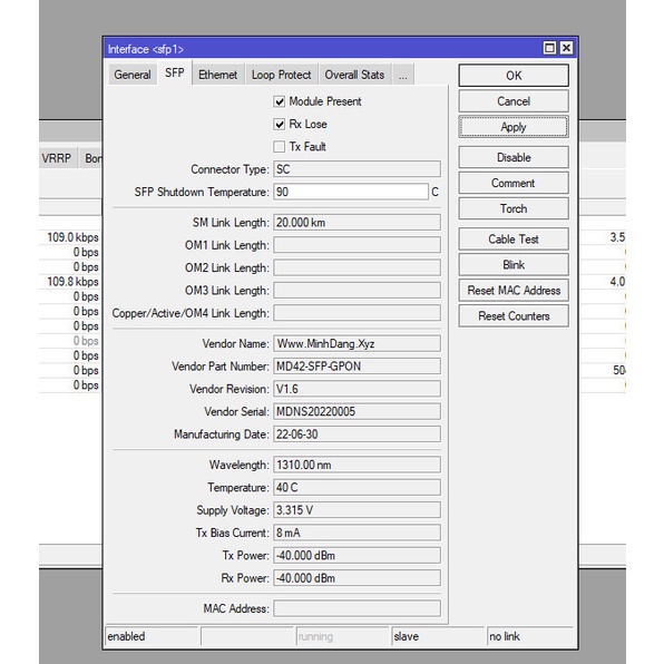 Module quang GPON MD42-GPON-SFP-ONU dùng cho tất cả nhà mạng tại Việt Nam