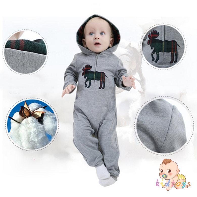 Áo Liền Quần Có Trùm Đầu Giữ Ấm Cho Bé