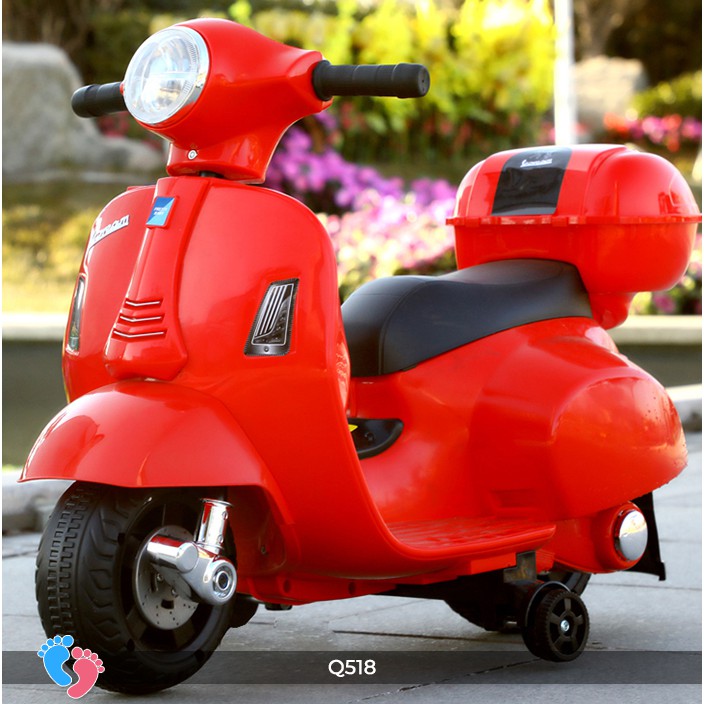 [Free Ship] Xe máy điện Vespa đơn và Vespa đôi cho bé