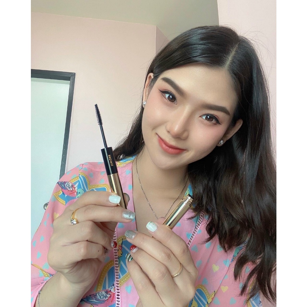 Mascara & kẻ mắt 2 đầu Thái Lan BROWIT BY NONG CHAT  giúp dài, tơi, cong mi, chống nước 24h