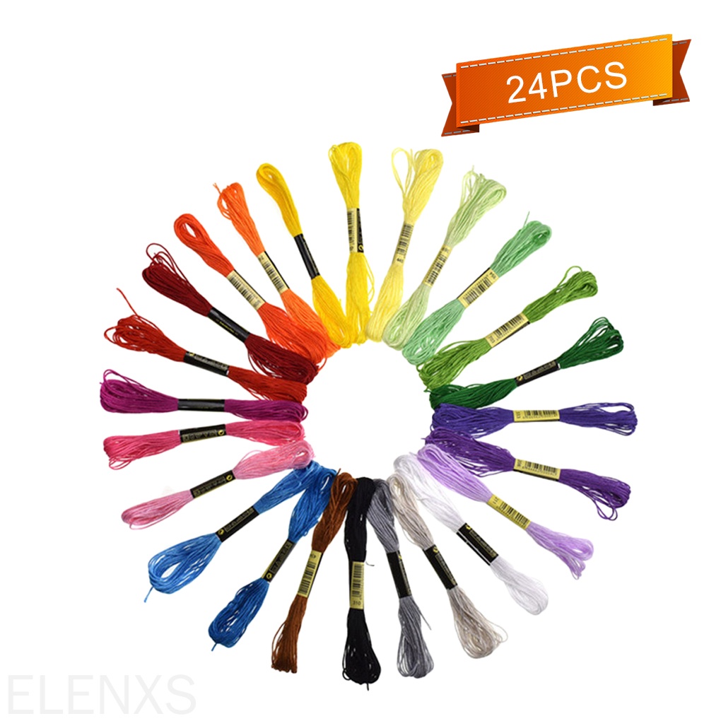 Chỉ cotton thêu dùng thêu chữ thập đan len thủ công DIY màu sắc ngẫu nhiên