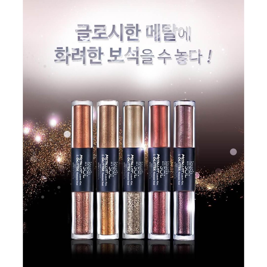 [DATE 01/23] Nhũ mắt lấp lánh TOUCH IN SOL Metallist Liquid Foil and Glitter Eye Shadow Duo (Hàn Quốc)