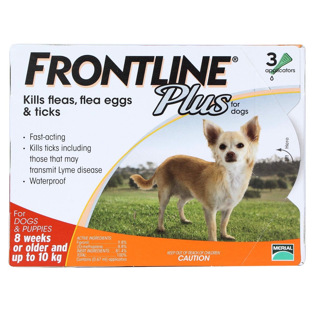 1 Tuýp nhỏ gáy trị ve rận Frontline Plus Dog S&lt;10kg