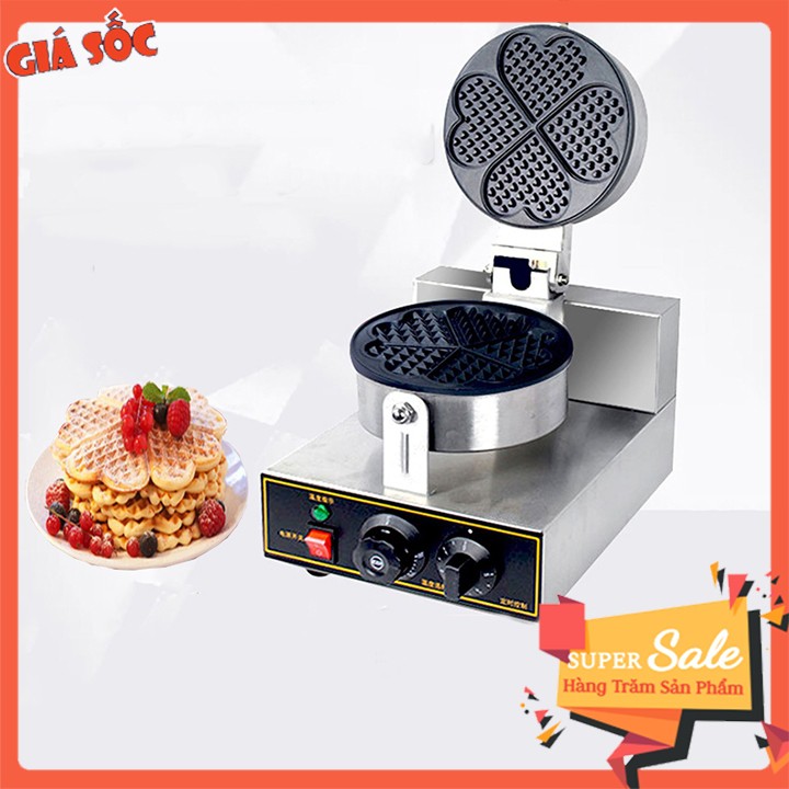 Máy Làm Bánh Waffle Công Nghiệp Khuôn Trái Tim