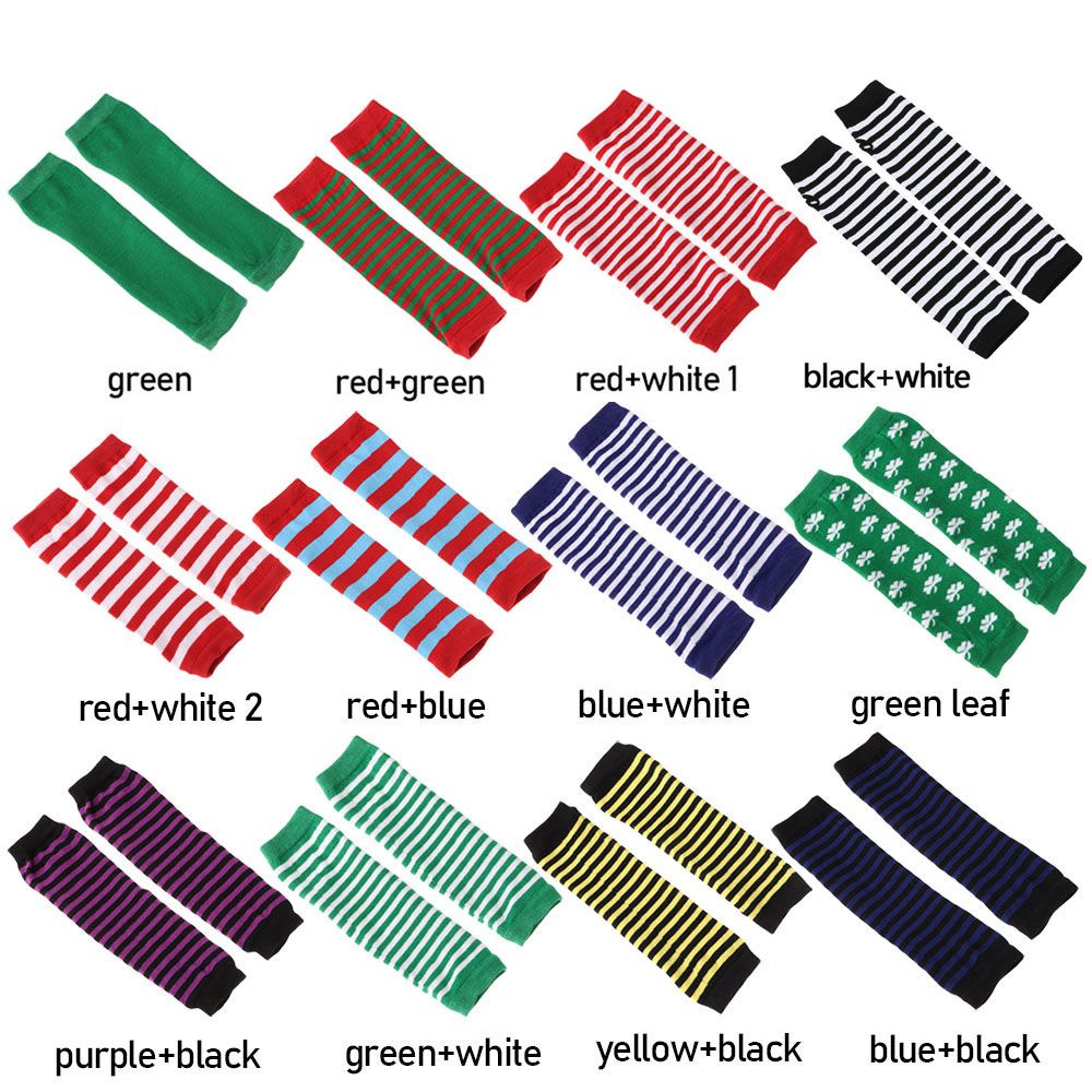 Bao Tay Cotton Dệt Kim Hở Ngón Họa Tiết Kẻ Sọc Cho Nữ Mihan1