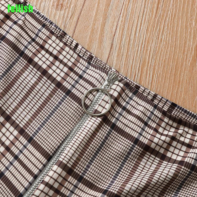 [Fel] Women Plaid Check Pencil Pants Skinny Slim High Waist Stretchy Trousers Ladies BLG