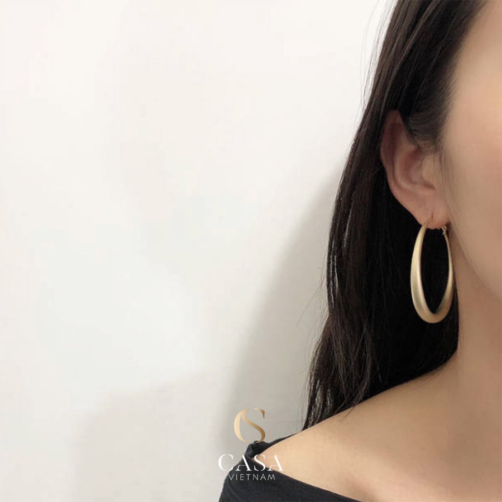 CASA Bông tai mạ vàng đơn giản sang trọng cho nữ CASAE034