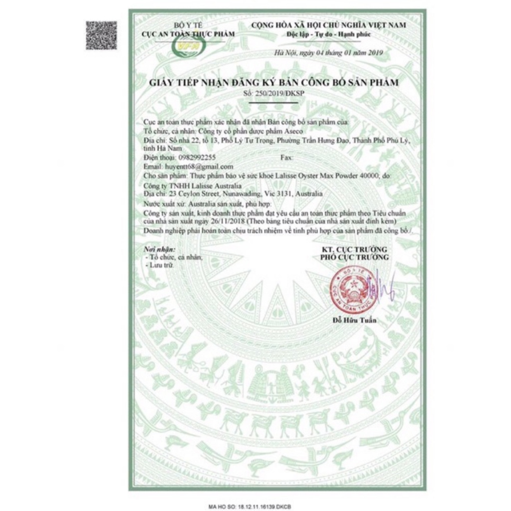 Viên Uống Tinh Hàu Lalisse Oyster Max Powder 40000mg Bổ Sung Các Hoạt Chất Tăng Cường Sinh Lực Cơ Thể - 30 Viên