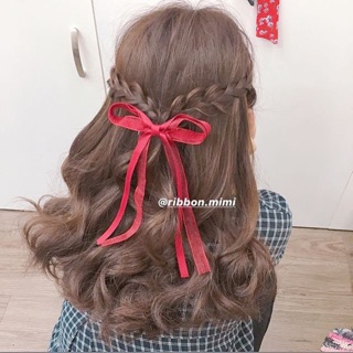 [ Hàng Thiết Kế ] Kẹp Tóc Nơ Đuôi Dài Handmade Voan Cao Cấp Ribbon.mimi Emily cột / kẹp