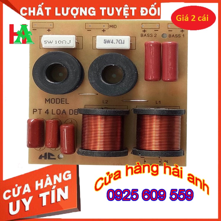 Phân tần 4 loa DB 2 bass 1 trung 1 treble - giá 2 mạch