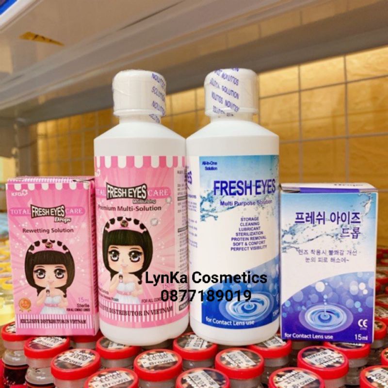Nước ngâm Lens và nước nhỏ mắt FRESH EYES