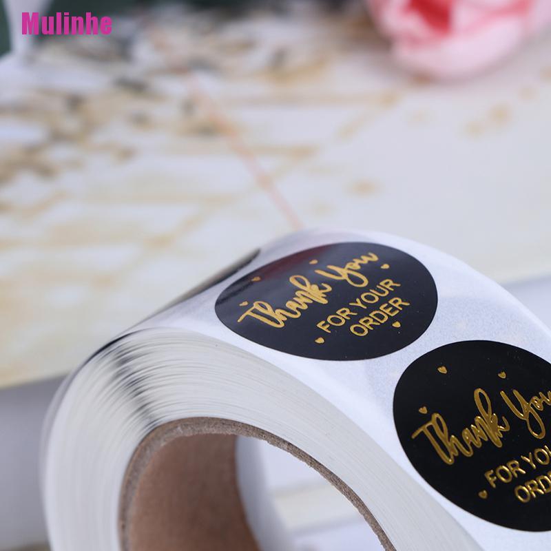 Set 500 Miếng Dán Màu Hồng Đen In Chữ handmade with Your Order