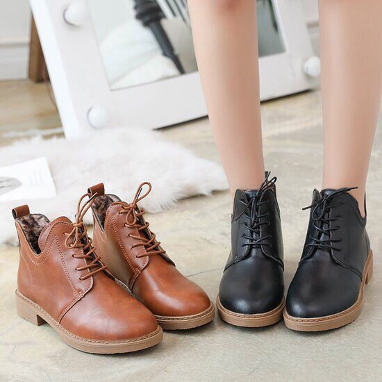 (free ship) Bốt nữ cổ thấp da trơn cao cấp | BigBuy360 - bigbuy360.vn