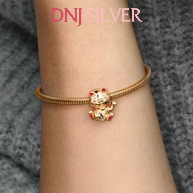 Charm bạc 925 cao cấp, hàng chuẩn bạc - Charm Cute Fortune Cat thích hợp để mix vòng tay charm - DN255