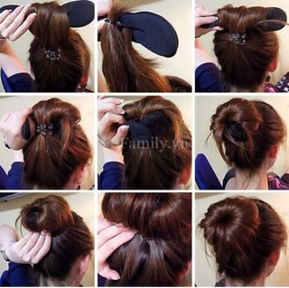 Combo: kẹp mái phồng + búi tóc