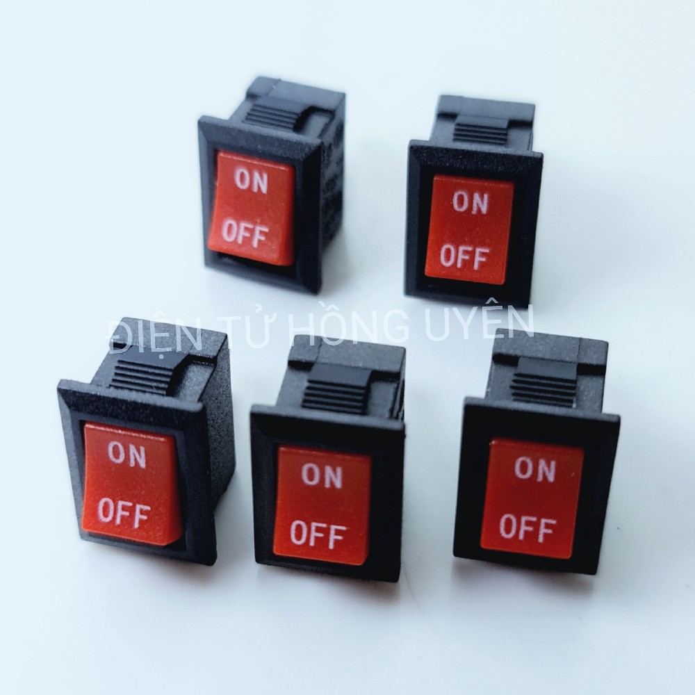 Công tắc bập bênh 2 chân, công tắc điện on off bập bênh Kdc1-11 6A-125V 3A-250v kích thước 13 x 9mm