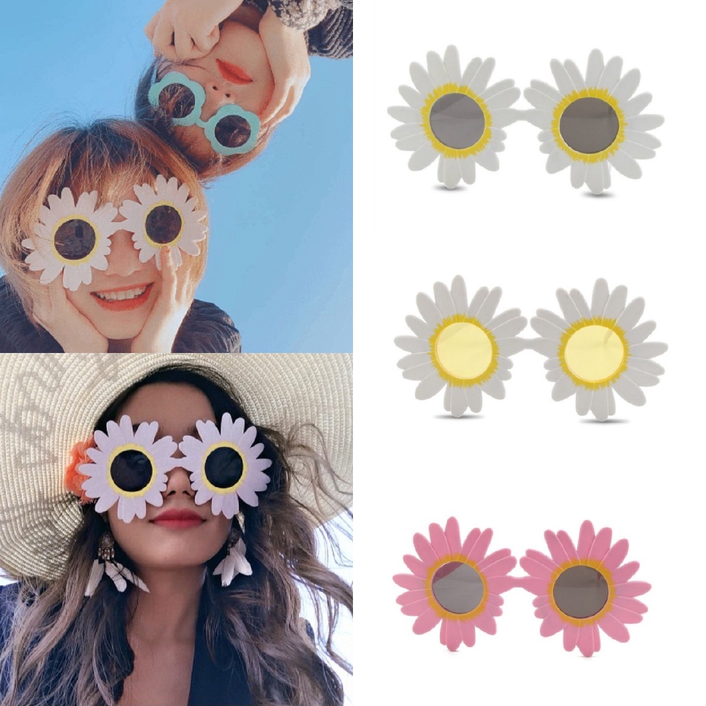 [Mã FAMAYFA giảm 10K đơn 50K] Kính mát hình hoa thời trang hàn quốc độc đáo