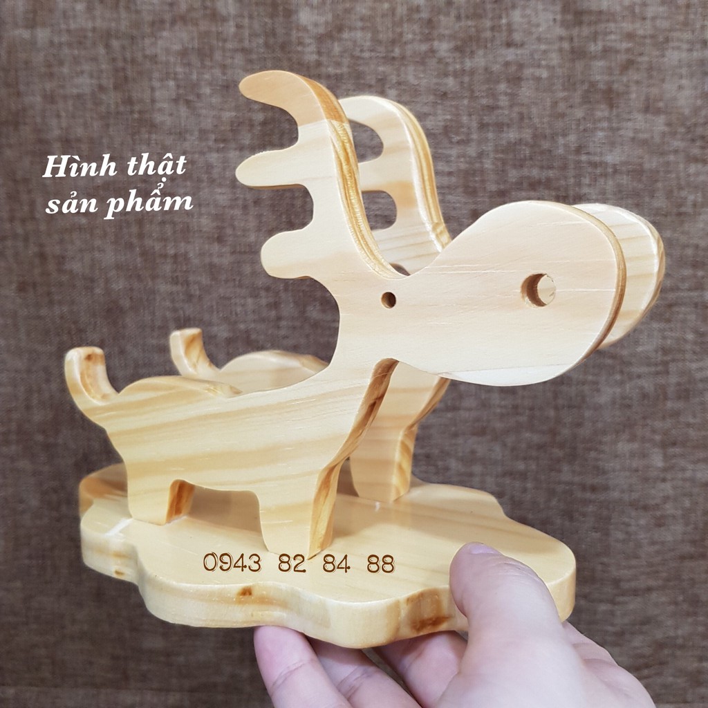 Giá kệ đỡ điện thoại, máy tính bảng để bàn bằng gỗ, đồ chơi cho bé - DOZKIDZ