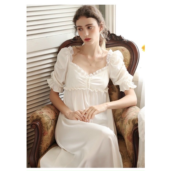 Đầm ngủ satin công chúa cao cấp Mama Dress S1121 Bralettehousevn