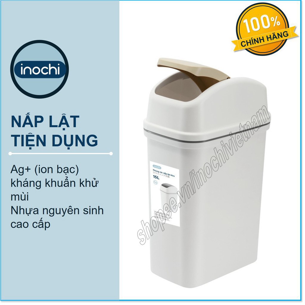 [Tặng Quà]Thùng Rác Thông Minh,Nhựa Nắp Lật Inochi 5/10/15 Lít Rất Đẹp Làm Sọt Rác Văn Phòng, Khách Sạn, Đựng Rác