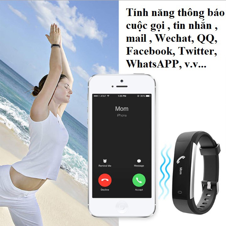 SMART BAND VÒNG ĐEO TAY THÔNG MINH ĐỒNG HỒ THÔNG MINH ID115PLUS