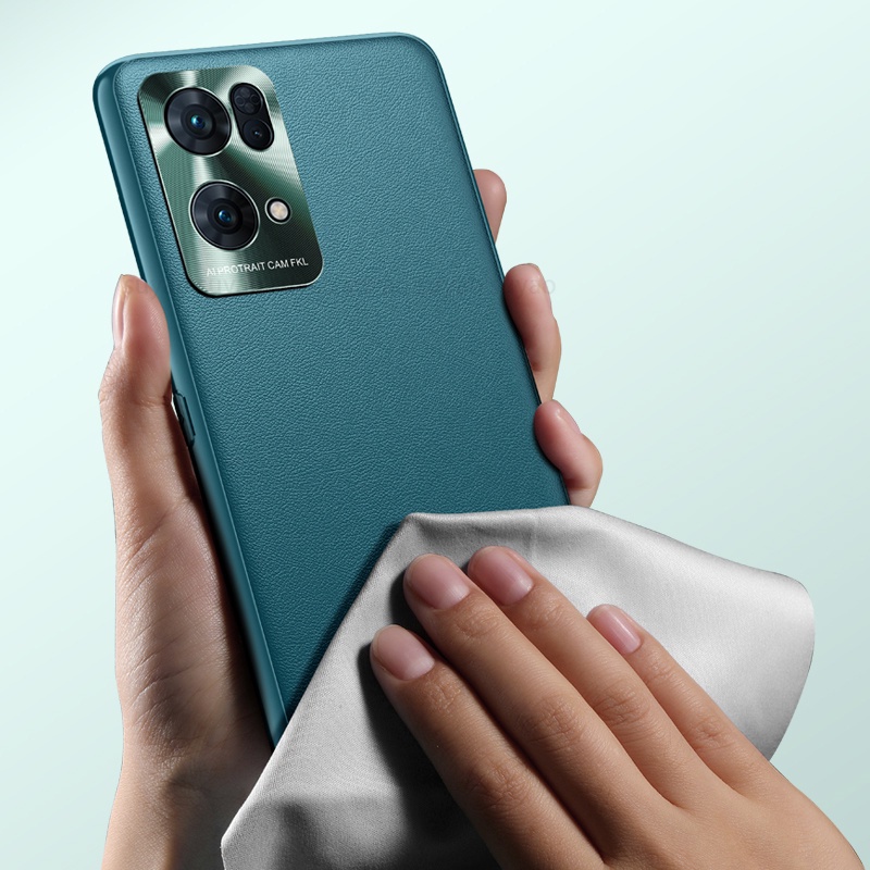 Ốp Điện Thoại Da Có Tấm Bảo Vệ Camera Bằng Kim Loại Sang Trọng Cho Oppo Reno 7 Pro SE Reno7 5G 7Pro