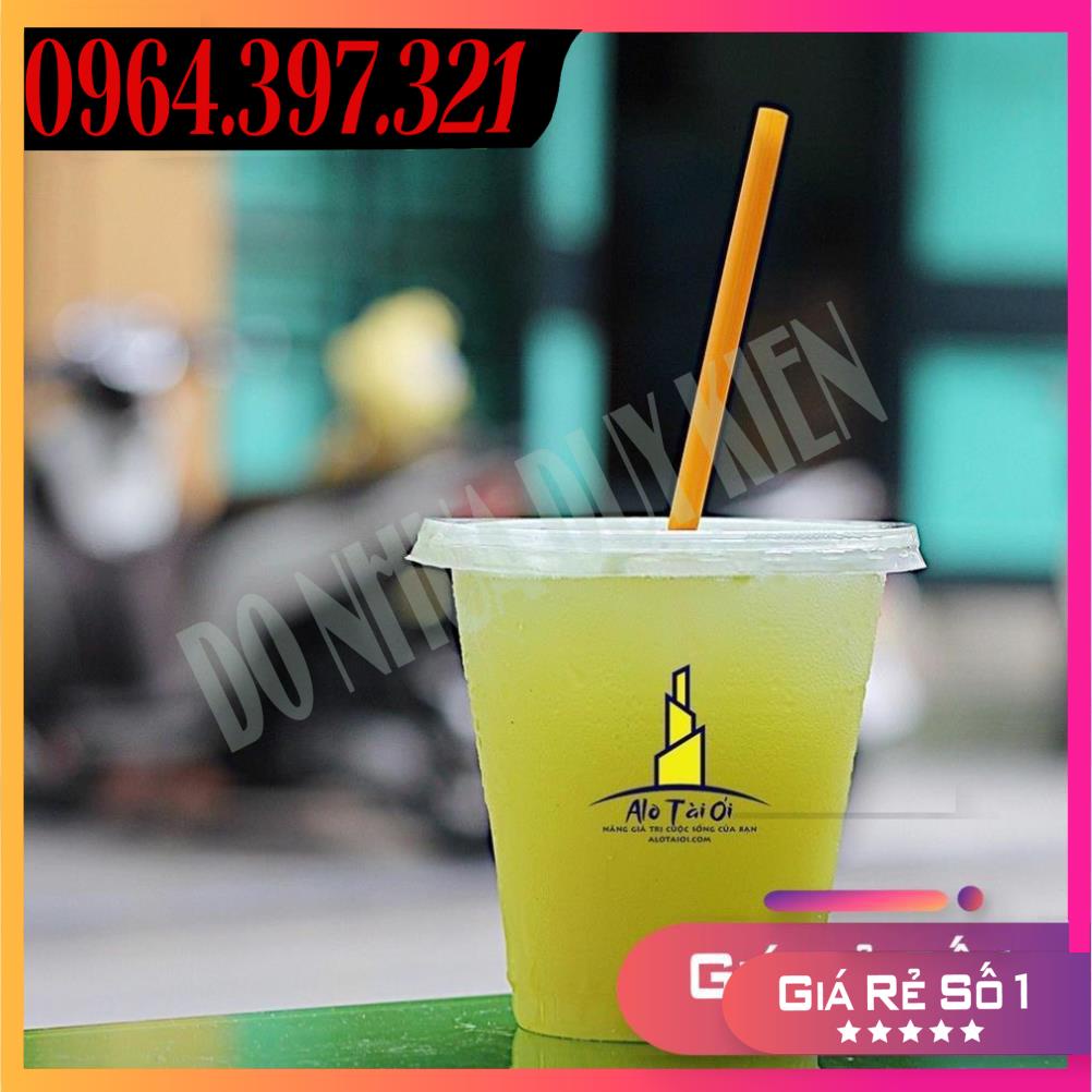 SỈ  Cốc nhựa PP mỏng 500ml thiếu (Lốc 50 cái đủ nắp) ALT104 – Ly nhựa 500ml thiếu đựng chè, nước mía