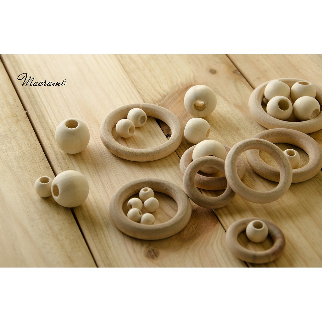 10 Vòng gỗ Khoen gỗ mộc tự nhiên 4cm,5cm,6cm,6,8cm_wooden rings_ Phụ kiện Macrame