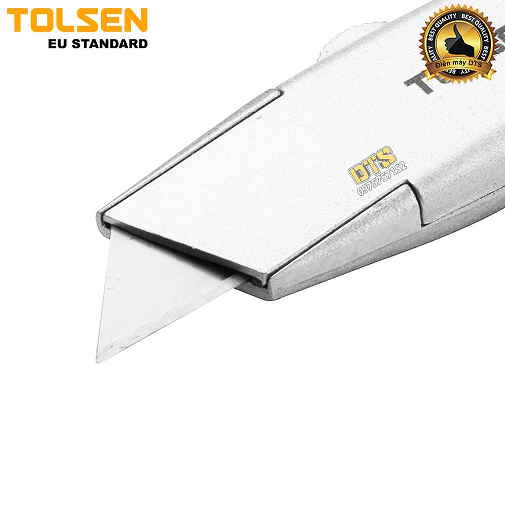 Hộp 10 lưỡi dao rọc cáp TOLSEN, lưỡi dao công nghiệp thép cao cấp SK5 61mm x 19mm - Tiêu chuẩn xuất khẩu châu Âu