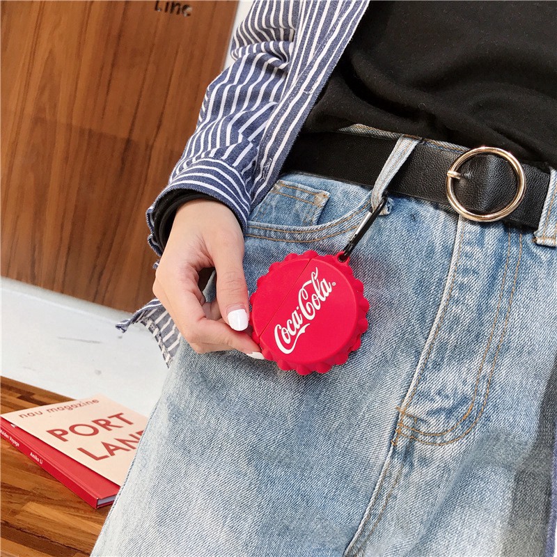 Coca Cola lid Bottle Cap Airpods 1/2/pro Case soft silicone protective cover for wireless  bluetooth earphone AirPods case