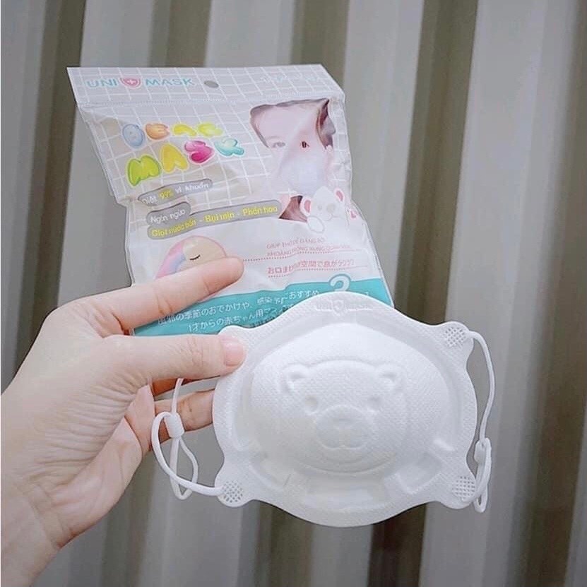 (Mẫu mới) Set 3 chiếc khẩu trang 3D UNI MASK cho bé 0-3 tuổi- TIÊU CHUẨN NHẬT BẢN