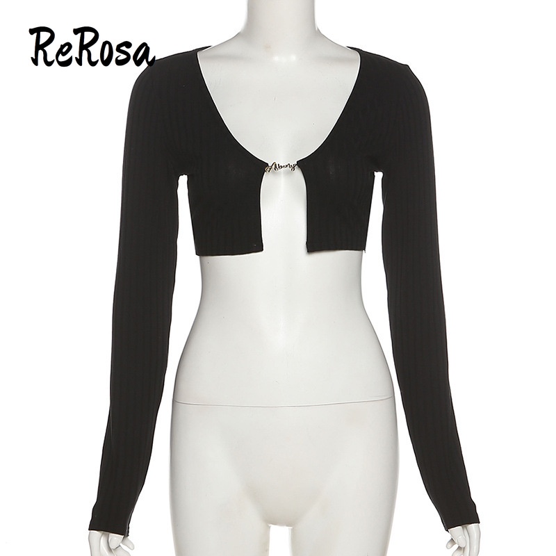 Áo cardigan ReRosa dài tay cổ chữ V dáng ôm thời trang  cho nữ | BigBuy360 - bigbuy360.vn